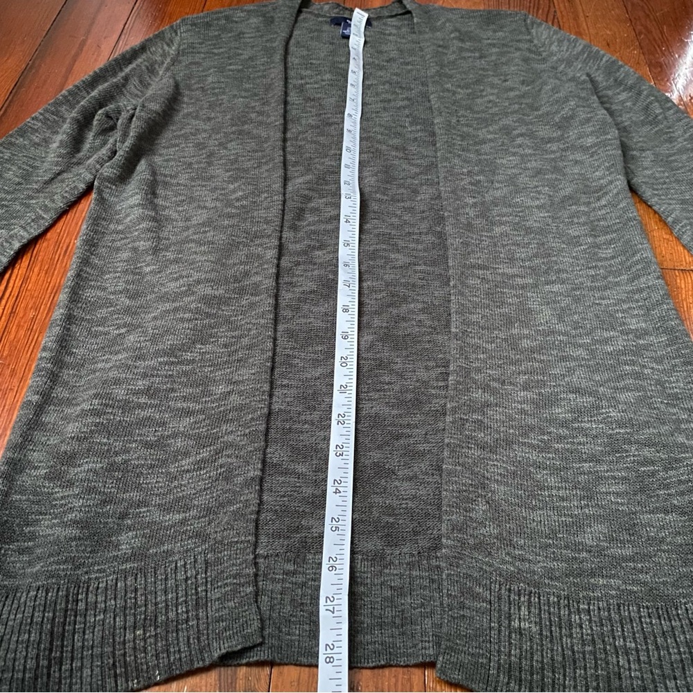 Gap Factory long open cardigan sweater lightweight in forest green Size Small - Picture 5 of 10